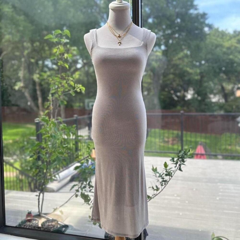 Wild Fable Silver Grey Bodycon Midi Dress XXS